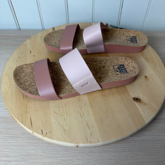 REEF NWT Womens Cushion Vista Slide Sandal Cameo Rose Pink 9 Beach Vacation Surf - Picture 9 of 12